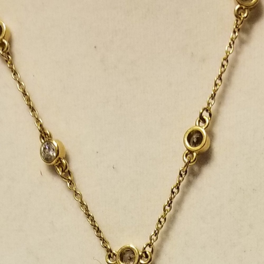 Crystal Ball Y Necklace & Earrings - Gold tone - Picture 4 of 4